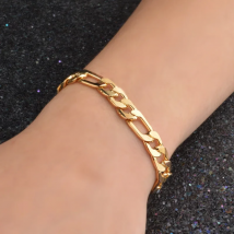 925 sterling Silver 18K gold Color 8MM geometry Chain Bracelets for Women men Fashion Party Wedding Accessories Jewelry Gifts