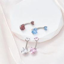 UHERA G23 Titanium ASTM F136 Heart-shaped Belly Button Piercing Belly Piercing Belly Button Rings  Body Jewelry for Piercings