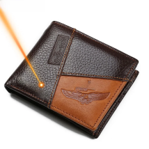 GUBINTU Genuine Leather Men Wallets Coin Pocket Zipper Real Men's Leather Wallet with Coin High Quality Male Purse Eagle cartera