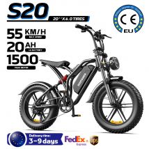 DEEPOWER 1500W Motor Elektrofahrrad 48V 20AH 20'' 4.0 Fat Tire E-Bike Outdoor-Pendler-Elektro-Mountainbike für Männer und Frauen