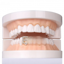 GUCY New Hip Hop 26 Letters Teeth Grillz All Iced Out Micro Pave CZ  Grills With Silicone For Christmas Gift