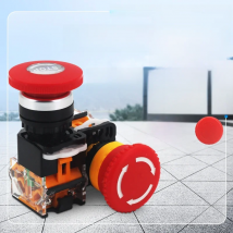 1PCS LA38-11ZS Self-Locking 22mm Emergency Power Push Button Switchstop Mushroom Head Emergency Stop Button Switch