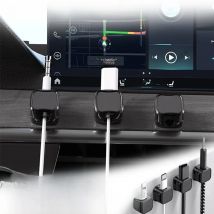 SEAMETAL 10Pcs Charging Cable Holder Self-Adhesive Magnetic Car Wire Organizers Smooth USB Cord Holder Universal for Car/Office