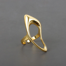 LIVVY Silver Color Geometric Hollow Ring Female Fashion Smooth Exaggerated Exquisite Elegant Jewelry Accessories Gift