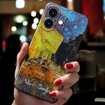 Art Phone Case For Apple iphone 17 Air 16 15 14 13 12 11 Pro Max Plus mini Case Cover Coque Shockproof Luxurious silicone