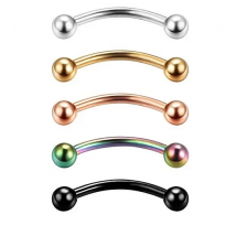 LOT50pcs Body Piercing Jewelry - 5 Colors Eyebrow Tragus Bar Piercing Curved 16g Eyebrow Piercing