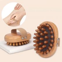 1pc Wooden Meridian Massage Brush Soft Manual Full Body Gua Sha Massager Head Abdomen Leg Body Relaxation Home Use Anti-Fatigue