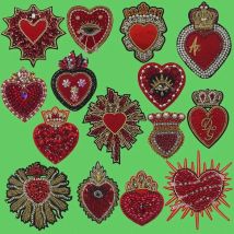 Handmade Rhinestone Crown Letter Love Heart Beads Crystal Patches Sewing on Sequins for Clothing Hat Bag Badge Eyes Applique