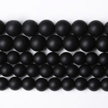 AAAAA Natural Matte Black Agates Round Loose Beads Onyx Loose Beads 15" 4 6 8 10 12 14 16 mm Diy Bracelet For Jewelry Making