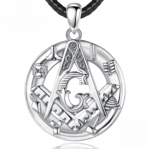 Eudora 925 Sterling Silver Freemason Masonic Pendant Guardian Rune Cool Necklace Men Women Personality Jewelry Party Gift