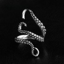 High Quality Punk Style 925 Sterling Silver Rings For Women Men Party Jewelry Cool Octopus Finger Accessories 2 Colors