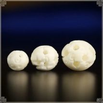 10PCS White Yak Bone Hollow Flower Ball Loose Beads LU LU TONG Tibet Hand Carved Beads 6mm 8mm 10mm 12mm TSB0334