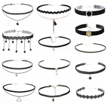 Women's Fashion Lace Choker Necklace Velvet Star Triangle Flower Gothic Punk Style Birthday Gift