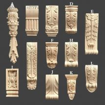 Dropshipping  classic Roman column solid carved carving decoration Chinese stud beam support beam furniture fireplace cabinet