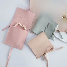 100Pack Microfiber Velvet Gift Bags Personalized Logo for Jewelry Christmas Wedding Favors Candy Goodie Bag Earrings Organizer