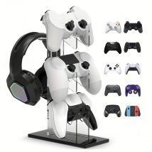 Universal 3-layer Controller Holder and Headphone Holder Game Accessories For PS5 PS4 Storage Holder Black, White, Transparent