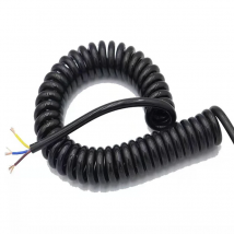 Spring spiral wire cable 3 core 14AWG 17AWG 18 20AWG 2.5m 5m 7.5m black power cord expandable wire 0.5/1.0/2.0 square millimeter