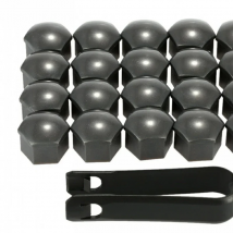 16pcs For Audi 17mm Nut Car Wheel Screw Cover + 4pcs Round Anti-Theft Screw Cap Auto Hub Screw Protection Cover + 1 Nylon Clip