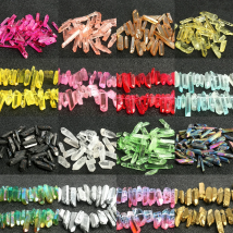 Natural Quartz Points Sticks Spikes Beads Top Drilled Clear Irregular Crystal Beads for Jewelry Making Bracelets DIY Necklace