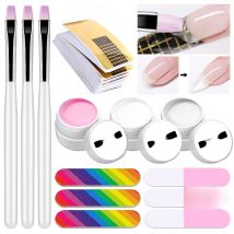 3Colors Nail Extension UV Gel Set For Nails Finger Extensions Pink White Clear UV Solid Gel Form Tips French Nail Art DIY Tools