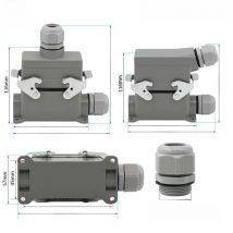 Heavy Duty Connector HDC-HE-016 High Base 16 Core Pins  waterproof Sand Proof Aviation Industry Plug Socket 500V 16A