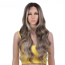 Noble Synthetic Lace Front Wig 28" Lace Part Wig Long wavy High Density Natural Hair Wigs For Women Cosplay Lace Frontal Wig