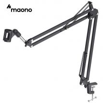 MAONO Mikrofon Suspension Boom Scissor Arm Ständer für professionelle Podcast Streaming Youtube Mikrofon