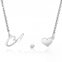 925 Sterling Silver Personalized Letter Nameplate with Heart Custom Made Name Necklaces for Women Anniversary Fine Jewelry