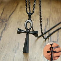 Vnox Religion Egyptian Ankh Crucifix Necklaces Stainless Steel Symbol of Life Cross Pendants Prayer Gifts Jewelry
