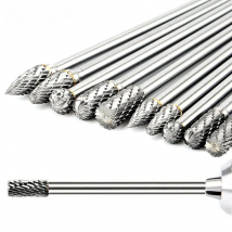 100mm Extra Long 6mm Shank Rotary Rasp File Carving Grinder Abrasive Tools Carbide Burr Alloy Bit Milling Cutter Drill for Metal