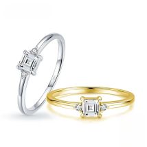 Modian Classic Square Ring Charm 925 Sterling Silver Emerald cut Zircon Finger Rings For Women Wedding Fine Jewelry Wiht Box