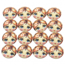 10PCS 6 Style Wear Glasses Beautiful Girl Pattern Round Glass Cabochon 20mm 25mm Dome Flat Back DIY Necklace Jewelry Finding