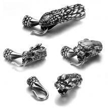 Stainless Steel Punk Animal Hook Clasp Set for 6mm 8mm Braided Leather Bracelet Connect Parts for DIY Jewelry Making Accessories