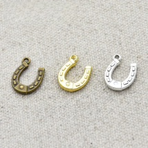 20pcs Wholesale Three Color Horseshoe Charms Alloy Metal Lucky U Shape Pendants For Handmade Jewelry Accessories Making 15*12mm