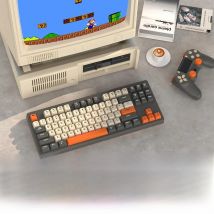 M87 Wireless Gaming Keyboard, Bluetooth 5.0/2.4GHz with Dual Mode 2-in-1 Receiver, 87 Keys TKL Rainbow LED Backlit Quiet Keyboar