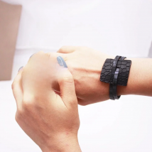 TOTABC Black Wrap Ring Fashion Handmade Men Ring Male Women Leather Ring Men Bangle Wholesale Jewelry Gift