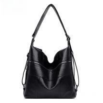New Luxury Women's Soft Leather Handbags Designer Brand Large Capacity Woven Shoulder Bags Ladies Casual Totes Black Travel Bag