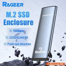RAGEER Adattatore per custodia SSD NVME M.2 in alluminio, USB 3.2 Gen 2 (10 Gbps) a NVME M-Key/(B+M) Custodia esterna SSD con trim UASP