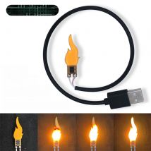 LED 5V USB Plug Lamp Night Light Applicable for Computer Mobile Power USB Cob LED Candle Flame Lamp LED Filament Home Decoration
