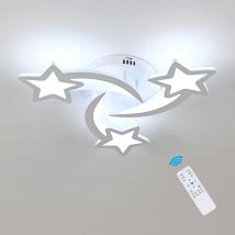Luz de techo LED moderna con forma de estrella, lámpara de techo LED regulable con control remoto, luz de techo para dormitorio