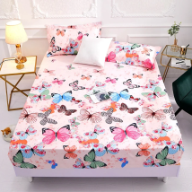 1 piece of bed sheet for bedroom 100%Polyeste Elastic Band Around bedding Fitted Sheet Only (excluding pillowcases)