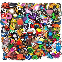 8/30/60/100/200/400pcs Random Series Shoe Charms Set For Clogs Bogg Bag Bubble Slides Sandals, PVC Shoe Decorations Beach Bag