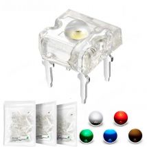 100Pcs 3mm Superbright Lights Led Diode Piranha Super Flux F3 Round White Red Green Blue Yellow DIP DIY Emitting PCB Lamp Bulb