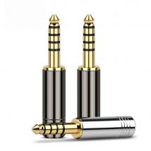 QYFANG 4.4mm Audio Jack 5 Poles Stereo No Steps Earphone Balanced Plug Metal Adapter Bright Shell Wire Connector For Headphone