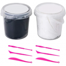 Cosplay Foam Sculpting Clay 2 Pk Black White EVA Foams Anime Cosplays Moldable Squishy Craft Carving High Density