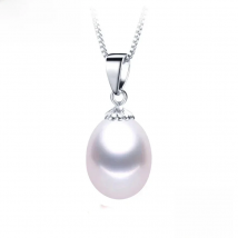 AAAA Genuine Freshwater Pearl Pendants 8-9mm 925 Sterling Silver Necklace For Women Wholesale Small Size Natural Pearl Jewelry