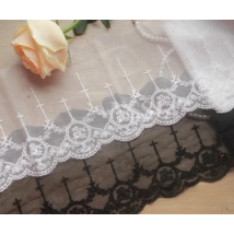 Width: 12cm (4.80 Inch) Vintage Flower Lace Embroidered Trimming Lace  Garment Scrapbooking (ss-2259)