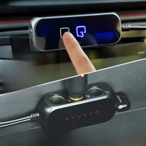 RHUNDO 3 Way Cigarette Lighter Socket Splitter Three Port 12V DC Power Outlet Adapter Dual USB Car Charger Touch Switch RS-21S