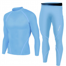 Findci Men's Sports Running Set Compression Shirt + Pants Skin-Tight Long Sleeves Quick Dry Fitness Tracksuit Gym Yoga Suits