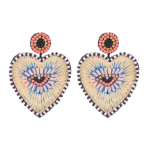 Sehuoran Bohemian Oorbellen Multicolor Heart Dangle Earrings For Women Trendy Beads Statement Earrings Wedding Fashion Jewelry